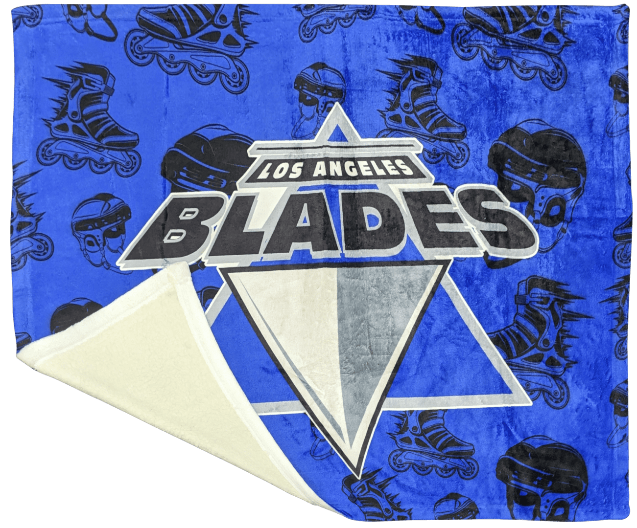 Los Angeles blades text on blue color cloth
